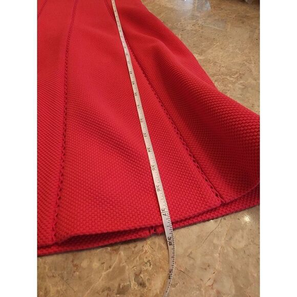 Carlisle Collection berry red waffle texture A-Line dress - Picture 6 of 14